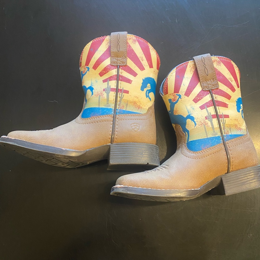 Kids' Western Cowboy Boots with Horse Design